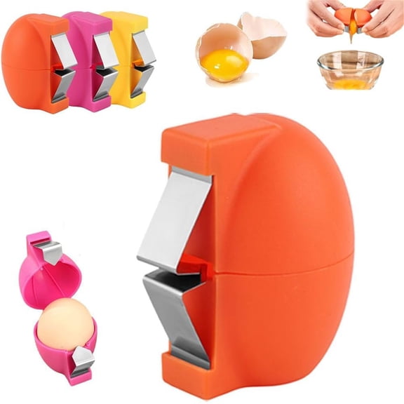 Orange Upgraded Egg Opener – Fenull 2026 Egg Cracking & Peeling Tool for Hard Boiled Eggs, Portable Kitchen Gadget for Easy Separator & Remover, Ergonomic Design