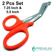 Orange Utility Scissor 5.5 & 7.25 Multi-Purpose Diy Ems Universal 2 Shears Set