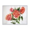 thumbnail image 1 of Orange VIntage Roses With Green Leaves 32 in x 24 in Framed Painting Canvas Art Print, by Designart, 1 of 5