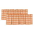 thumbnail image 1 of Orange Valances for Windows, Decorative Rod Pocket Window Valance Curtains, Country French Rustic Buffalo Plaid Modern Art Short Curtain Drapes for Kitchen/Living Room, 2 Panels, 42" W x 12" L, 1 of 8