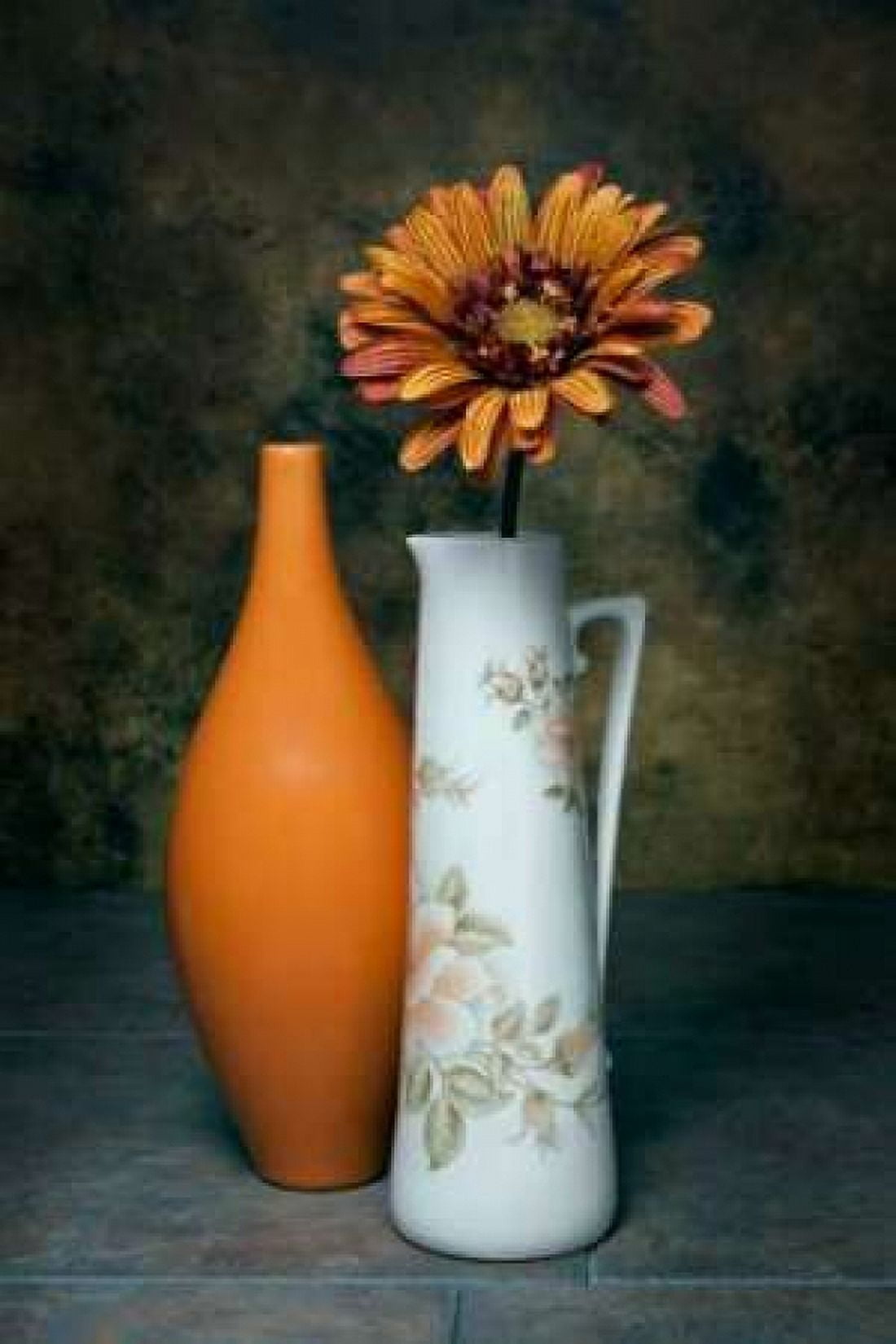 Orange Vase with Pitcher III Canvas Art - C Thomas McNemar (12 x 18)