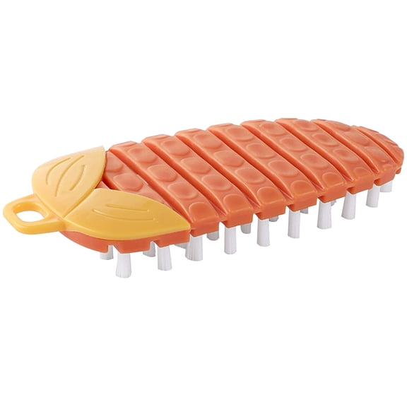 Orange Vegetable Cleaning Brush Handy Scrubber Grip Plastic for Potato Carrot Fruits Scrubbing Kitchen Sink Tool Reusable Quicks Dry, 5X2In, 2Pcs