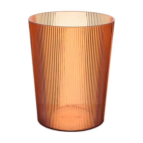 Orange Vertical Light Translucent Large Capacity Trash Can Plastic Orange 10.2X8.2X6.6 Inch 12L