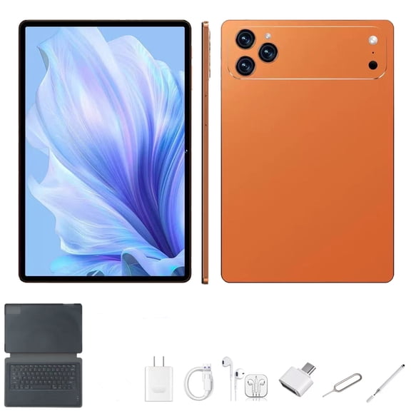 Orange Vibrant Tablet 2026 Newest Android 13 Tablet,10 Inch Tablet,5G Wi-Fi Tablet Computer,2 In 1 Tablet with Keyboard, 256GB ROM+8GB RAM ,Octa-Core Processor,1920 * 1200 IPS,Bluetooth,GPS