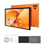 Orange Vibrant Tablet 10.1 Inch 2026 Newest Android 13 Tablet,5G Wi-Fi Tablet Computer,2 In 1 Tablet with Keyboard, 256GB ROM+8GB RAM ,Octa-Core Processor,1920 * 1200 IPS,Bluetooth,GPS