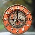 thumbnail image 1 of Orange Vintage Steampunk Clock Wall Decor 10-Inch Silent Wooden Wall Clock, Battery Operated (AA Batteries Not Included), Artistic Home Decor, 1 of 7