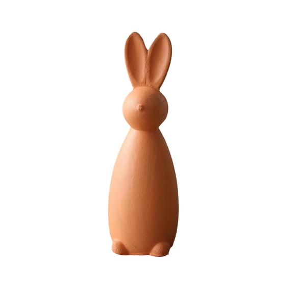 Orange Vintage Wooden Rabbit Figurines, Easter Bunny Decorations, Distressed Farmhouse Tabletop Ornaments, For Spring Mantel Shelf Centerpiece Home Accent Decor, 5.71 X 1.57 X 1.57In 0.15L
