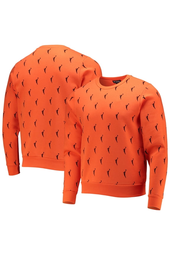 Orange WNBA Logowoman All Over Logo Pullover Sweatshirt