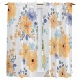 thumbnail image 1 of Orange Watercolor Floral Kitchen Curtains 63 Inch Length, Spring Flower Abstract Tiers Curtains for Living Room Berdoom Bathroom, Light Filtering Drapes Rod Pocket Window Treatment 2 Panels 42"Wx63"L, 1 of 8