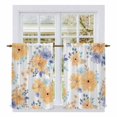 thumbnail image 1 of Orange Watercolor Floral Tier Curtains 54 Inch Length, Spring Flower Abstract Art Cafe Short Curtains for Bathroom Over Sink, Small Kitchen Curtain Light Filtering Tiered Drapes 2 Panels 27.5"Wx54"L, 1 of 8