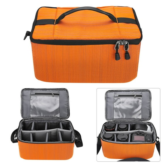 Orange Waterproof Protective Insert Partition Handle Camera Bag Lens Case Pouch