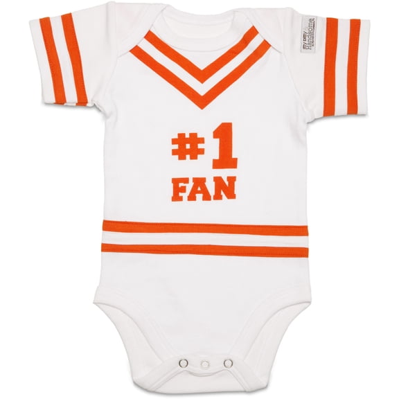 Orange & White - 0-6 Months Infant Onesie
