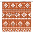 thumbnail image 1 of Orange White Boho Shower Curtain Modern Farmhouse Tribal Southwestern Retro Western Aztec Abstract Geometric Art Fabric Bath Curtains Decor Set with Hook, 1 of 3