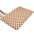 thumbnail image 1 of Orange and White Checkerboard Flannel Non Slip Door Rugs,Washable Door Mats Indoor,Decorative Door Mats,Dirt-Resistant and Absorbent Doormat for Entrance,Bedroom,Kitchen,Bathroom,31.5"x17", 1 of 4