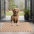 thumbnail image 1 of Orange and White Checkerboard Pattern Door Rugs,Washable Non Slip Door Mats Indoor,Decorative Door Mats,Entry Mat Indoor for Entrance,Bedroom,Kitchen,Bathroom,20"x32", 1 of 6