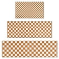 thumbnail image 1 of Orange and White Checkerboard Pattern Kitchen Rugs Sets Of 3,Kitchen Runner Rugs Non Skid Washable,Decorative Kitchen Floor Mats for Kitchen,Sink,Laundry,17"x30"+ 17"x47" + 17"x59", 1 of 6