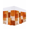 thumbnail image 1 of Orange White Color Block Bed Skirt King Size 18 Inch Drop, Paint Gradient Square Graffiti Wrap Around Dust Ruffle Bedskirts, Wrinkle & Fade Resistant Easy Fit Bedskirt with Adjustable Elastic, 1 of 8