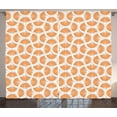 thumbnail image 1 of Ambesonne Orange and White Curtains 2 Panel Set, 3D Style Grid, 108" x 84", Orange and White, 1 of 3