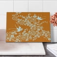 thumbnail image 1 of Orange and White Cutting Board, Flora and Fauna Doodle Style Bird Silhouettes and Flowers, Decorative Tempered Glass Cutting and Serving Board, Small Size, Orange and White, by Ambesonne, 1 of 5
