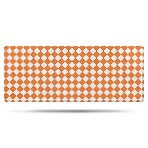 Orange and White Diamond Pattern Bathroom Rugs Mat,Non Slip Microfiber Bathroom Rug,Rubber Backing,Soft Bathroom Mats for Bathroom Floor,Tub and Shower,60x24in(150x60cm)