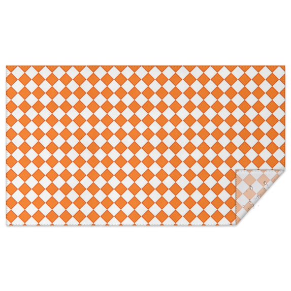 Orange and White Diamond Pattern Rectangle Tablecloth 60"x102",Waterproof Polyester Rectangle Table Cloth, Wipeable Spillproof Polyester Tablecloth for Dining, Camping, Indoor and Outdoor