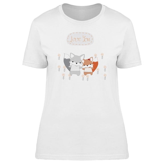 Orange & White Fox Love You T-Shirt Women -Image by Shutterstock, Female Medium