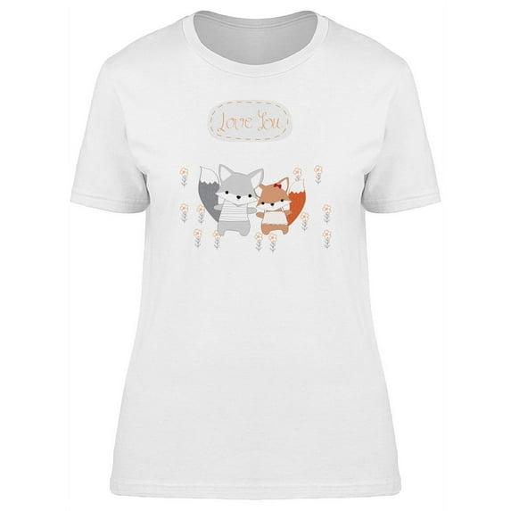 Orange & White Fox Love You T-Shirt Women -Image by Shutterstock, Female x-Large