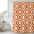 thumbnail image 1 of Orange White Geometric Small Stall Shower Curtain, Waterproof Shower Curtains for Bathroom, Modern Abstract Art Washable Fabric Cloth Bath Curtain for Bathtub Decoration with Hooks 36x78 Inches, 1 of 9