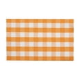 thumbnail image 1 of Orange and White Gingham Area Rug â 19.7"x31.5" Soft Velvet Floor Mat Non- Rubber Backing Machine Washable Accent Rug for Entryway Kitchen & Bedroom Orange, 1 of 7