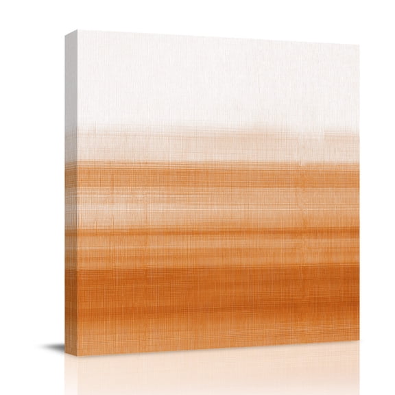 Orange White Gradient Canvas Wall Art for Living Room, Abstract Ombre Texture Modern Art Poster Print Painting for Bedroom Office Home Decoration Wall Pictures Prepare To Hang 8"x8"