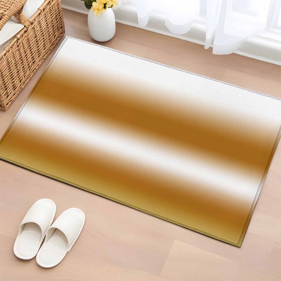Orange and White Gradient Entryway Rug 2'x3' Minimalist Burnt Orange Ombre Modern Small Area Rug Non-Slip Front Door Mat Washable Floor Carpet for Indoor Entrance Kitchen Bathroom