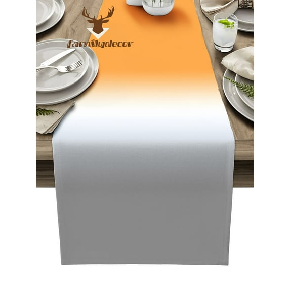 Orange White Gray Gradient Table Runner Home Wedding Table Flag Mat Table Centerpieces Decoration Party Dining Long Tablecloth