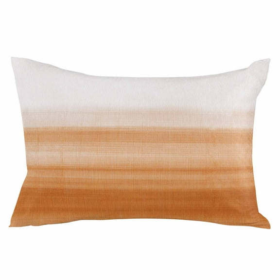 Orange White Ombre Throw Pillow Cover 16 x 24 Inch Decorative Pillow Cover Farmhouse Retro Simple Striped Art Lumbar Pillowcase Seasonal Rectangle Cushion Case for Couch Sofa Bed Living Room