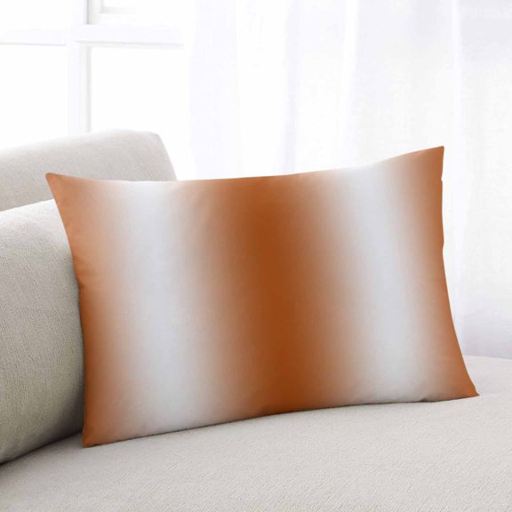 Orange White Ombre Throw Pillow Covers, Farmhouse Country Minimalist Art Soft Breathable Pillow Cases with Invisible Zipper for Sleeping, Body Pillowcases for Couch Bed Sofa Chair 24x36 Inches