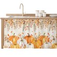 thumbnail image 1 of Orange White Pumpkin Fall Sink Skirt for Bathroom, Self-Adhesive Under Sink Curtain, Thanksgiving Weeping Leaves Hide Pipes & Storage Fabric Cabinet Skirt Cover for Kitchen Laundry 32"x55", 1 of 8