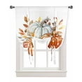 thumbnail image 1 of Orange White Pumpkins Fall Tie Up Curtains for Kitchen Bathroom Bedroom Windows 45 Inch Length, Maple Leaf Autumn Harvest Balloon Drape Curtains Shade Rod Pocket Drapery Curtain Panel, 34"x45", 1 of 7