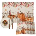 thumbnail image 1 of Orange White Pumpkins Placemats Set of 2, Thanksgiving Leaves Fall Rustic Washable Wipeable Table Mats for Dining Tables, Indoor Outdoor Kitchen Place Mats for Holiday Party Table Decor, 1 of 9