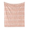 thumbnail image 1 of Orange and White Soft Flannel Fleece Blanket, Hand Drawn Geometric Shapes with Grunge Effect Rhombuses Triangles Dots, Cozy Plush for Indoor and Outdoor Use, 50" x 70", Orange White, by Ambesonne, 1 of 5