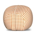 thumbnail image 1 of Orange and White Storage Toy Bag Chair, Retro Gingham Style Checkered Squares Pattern in Warm Colors Plaid, Stuffed Animal Organizer Washable Bag, Small Size, Orange and White, by Ambesonne, 1 of 3