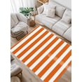 thumbnail image 1 of Orange and White Striped Area Rug for Bedroom 4x6 Ft Gradient Geometric Super Soft fuzzy Throw Rug Non-Slip Fluffy Plush Indoor Floor Carpet for Living Room Nursery Home Decor, 1 of 8