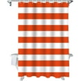 thumbnail image 1 of Orange and White Stripes Shower Curtain Striped Simple Style Shower Curtains for Bathroom Curtain Sets with Hooks Waterproof Fabric Bath Curtain Extra Long 72" X 84", 1 of 5