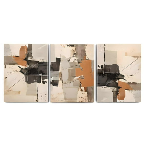 Orange and White Wall Art Paintings Wall Art Canvas Prints for Living Room Family Love Art Poster Home Decor Picture Modern Rustic Wall Decor for Dining Room Framed Painting 12"x16" 3PCS