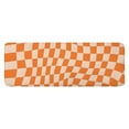 thumbnail image 1 of Orange and White Wavy Checkerboard Pattern Kitchen Rug Mat,Kitchen Runner Rugs Non Skid Washable,Decorative Kitchen Floor Mats for Kitchen,Sink,Laundry,17"x47.2", 1 of 7