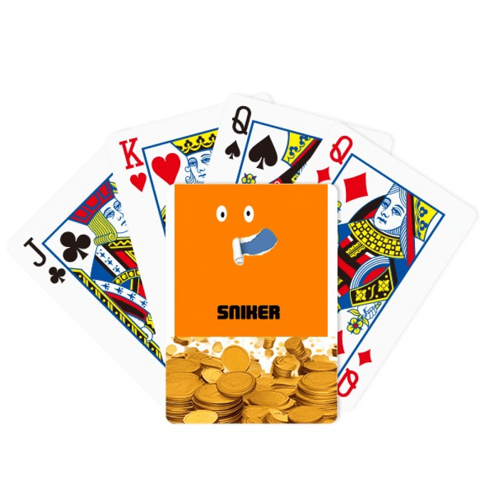 Orange Wide Sniker Crooked Emotion Gold Playing Card Classic Game