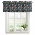 thumbnail image 1 of Orange Wildflowers Valances for Windows, Rod Pocket Kitchen Valance Curtains - Soft & Washable Small Window Treatment for Living Room, Bathroom, Blue Spring Floral 42x12inch, 1 Panel, 1 of 9