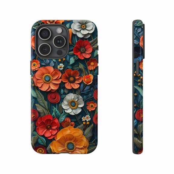 Orange Wildflowers iPhone Case Vibrant Botanical Floral Art with iPhone 17 to 11 Pro Max