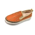 thumbnail image 1 of Orange Women Round Toe Slip On Loafers With Rhinestone For Everyday Use, 1 of 9