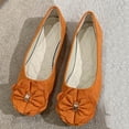 thumbnail image 1 of Orange Women'S Flat Shoes Retro Square Toe Casual Style Low Cut Design Floral Embellishments Bow Accents Comfortable Upper Daily Shoes Size 38, 1 of 3
