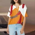 thumbnail image 1 of Orange Women's Short Sleeve T-shirt, Women'S Fashion Casual Floral Print Button Down Short Sleeve Top T Shirt,Women's Short sleeve T-shirt XXL, 1 of 5