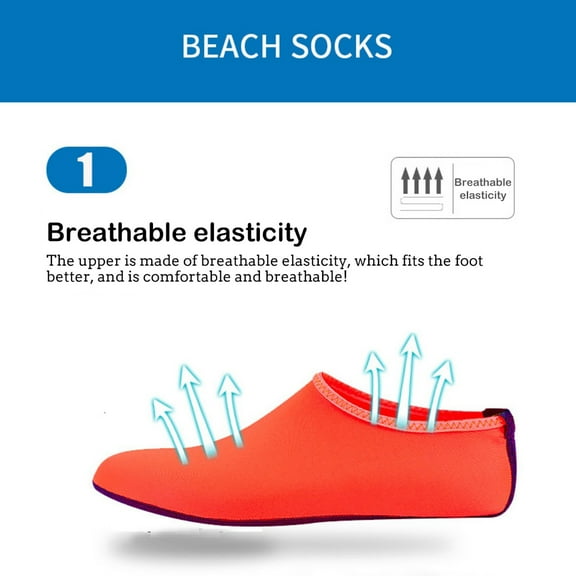 Orange Women's Socks, Men'S And Women'S Water Socks Barefoot Speed Dry Anti-Skid Water Socks Yoga,Women's Accessories Socks XL